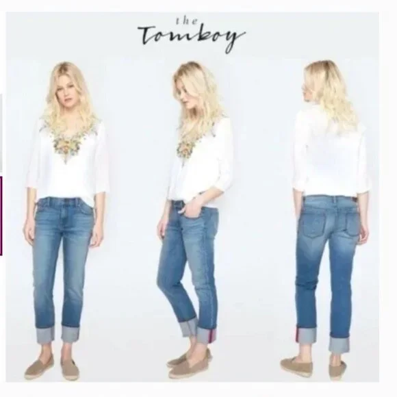 Johnny Was The Tomboy Mid Rise Jeans Blue Size 30 NWT